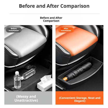 Universal Car Under-Seat Storage Box - ABS Anti-Slip Front Seat Drawer Organizer