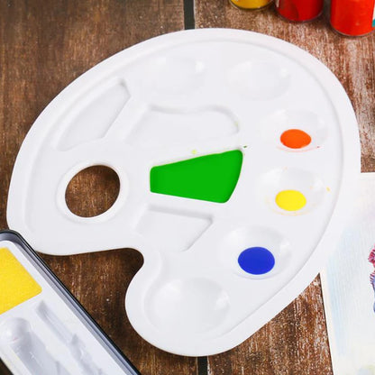 Reusable Plastic Painting Palette – Easy-Clean Paint Tray Art Supply for Acrylic & Watercolor, Ideal for School & Office Artists