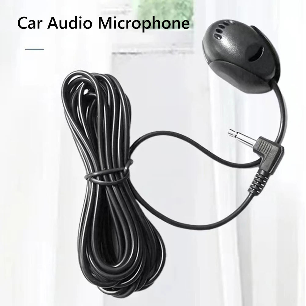 Portable Car Audio Microphone - 3.5mm External Mic with Noise Reduction for GPS, Bluetooth Car Stereo & Vehicle Systems