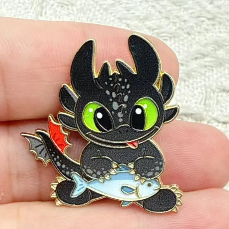 4-Piece Cute Cartoon Animal Enamel Pin Set - Funny Movie Lapel Brooches for Backpacks, Jackets, Clothing and Gifts