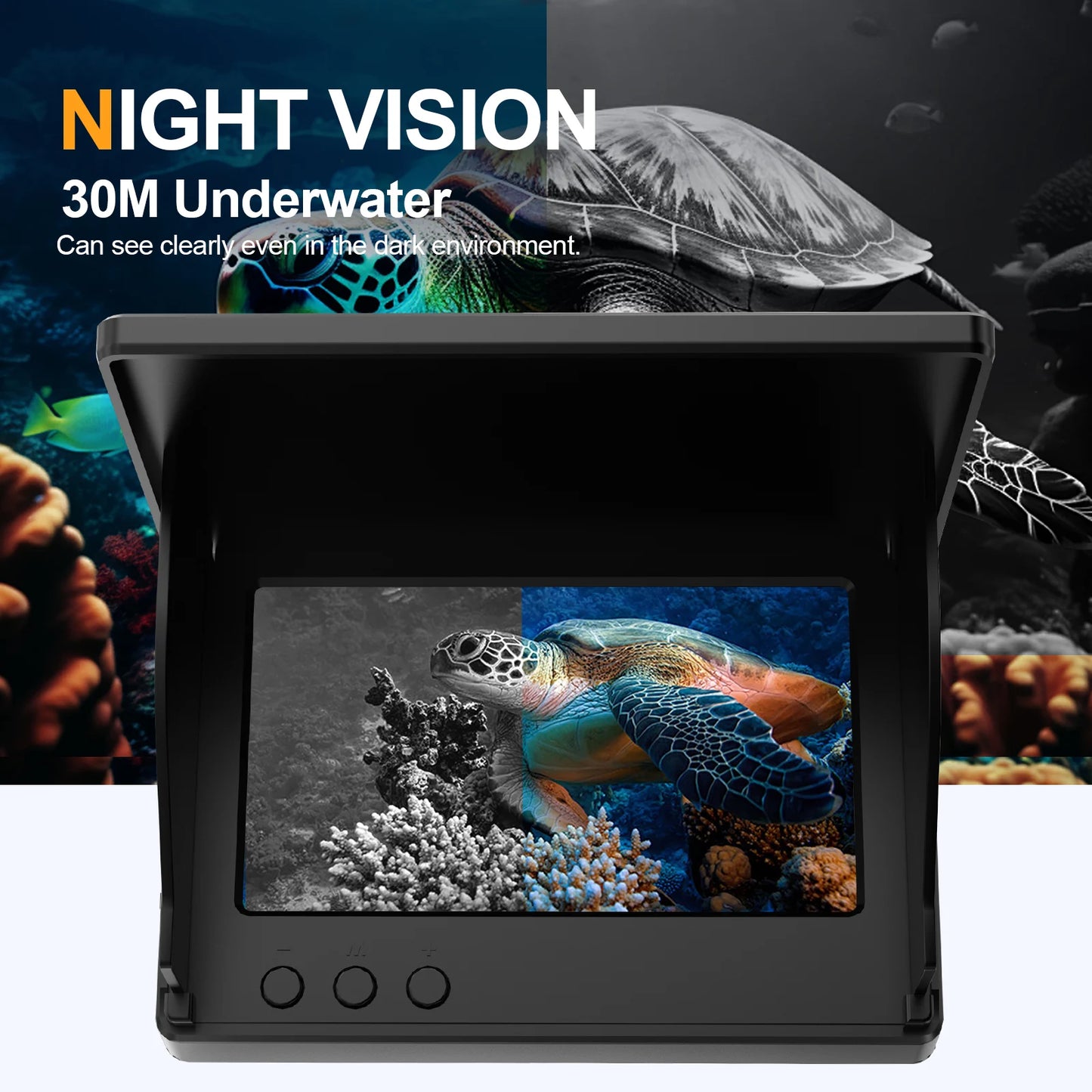 Portable Fish Depth Finder – Handheld 1080P 4.3 Inch LCD Fishing Camera with 120° Underwater View & Night Vision