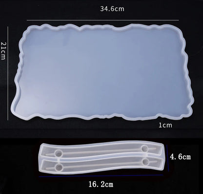 Large Rectangle Resin Tray Silicone Mold - DIY Epoxy Tea Plate Coaster Craft Making Mold