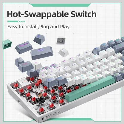 MACHENIKE K500-B94 Mechanical Gaming Keyboard - 94-Key Hot-Swappable 90% Layout with RGB Backlight for PC & Laptop