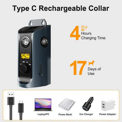 PATPET U13 Ultrasonic Dog Training Device - Portable Anti-Barking Tool with Solar Charging & Rechargeable Battery