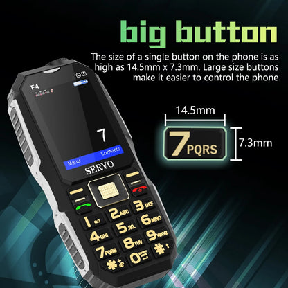 SERVO F4 Mobile Phone - Triple SIM Card, Magic Voice, Power Bank, Flashlight, FM Radio - Large Button GSM 2G Cellphone, Affordable Option for Elderly