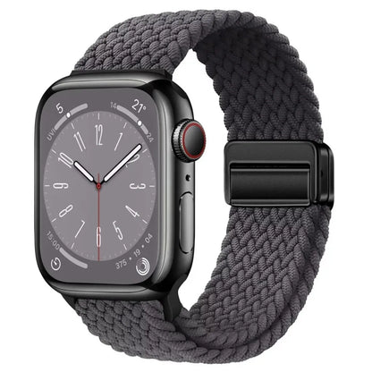 Nylon Braided Watch Band for Apple Watch – Compatible with Series SE, 3–10 & Ultra (38–49mm Adjustable Sport Strap)