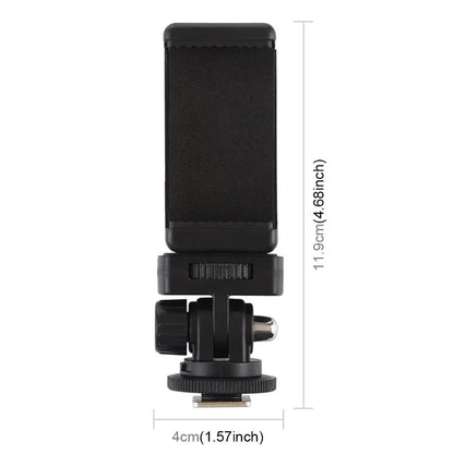 Flexible Tripod Adapter with Phone Holder: Hot Shoe Mount for Camera, iPhone, Samsung, Canon, Nikon, Sony DSLRs - Monitor and Cold Shoe Attachment