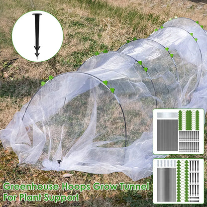 Reusable Greenhouse Plant Hoops Set - Fiberglass Grow Tunnel Support for Vegetable Garden and Seedling Arch Shed Bracket (Hot Sale)