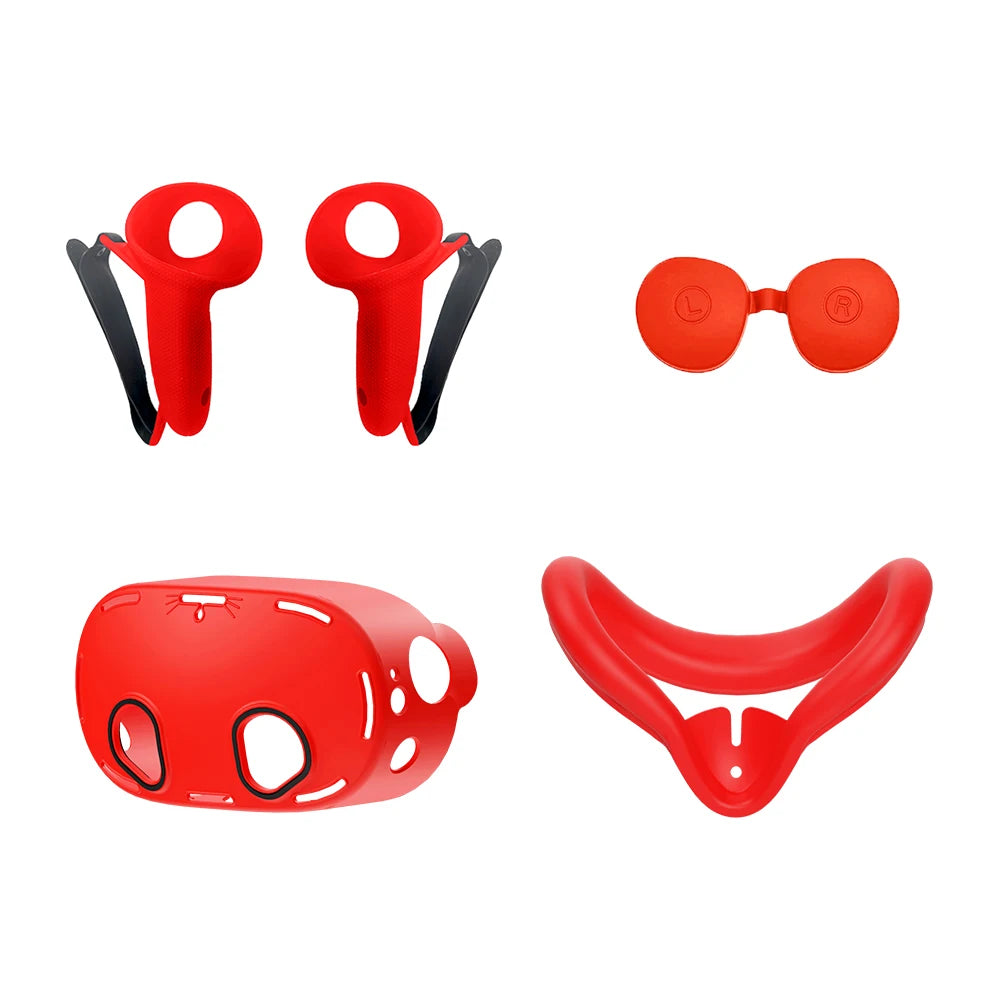 5-Pack Durable Soft Silicone Protect Cover Set for Meta Quest 3S – VR Accessories Kit, Christmas Gift