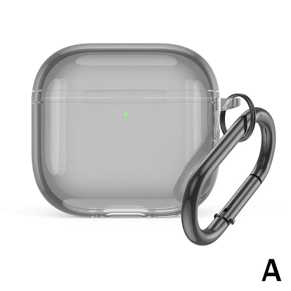 Translucent Protective Sleeve Case for AirPods 4 — Premium Drop-Proof Cover with Carabiner for AirPods 4th Generation