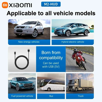 Xiaomi Car HUD Speedometer – Digital GPS Compass Head-Up Display Windshield Projector Multifunctional Accessory