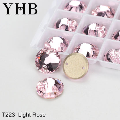 YHB XIRIUS AB Moonlight Glass Crystal — Flatback Sew-On Rhinestones for Garments, Clothes & Bags