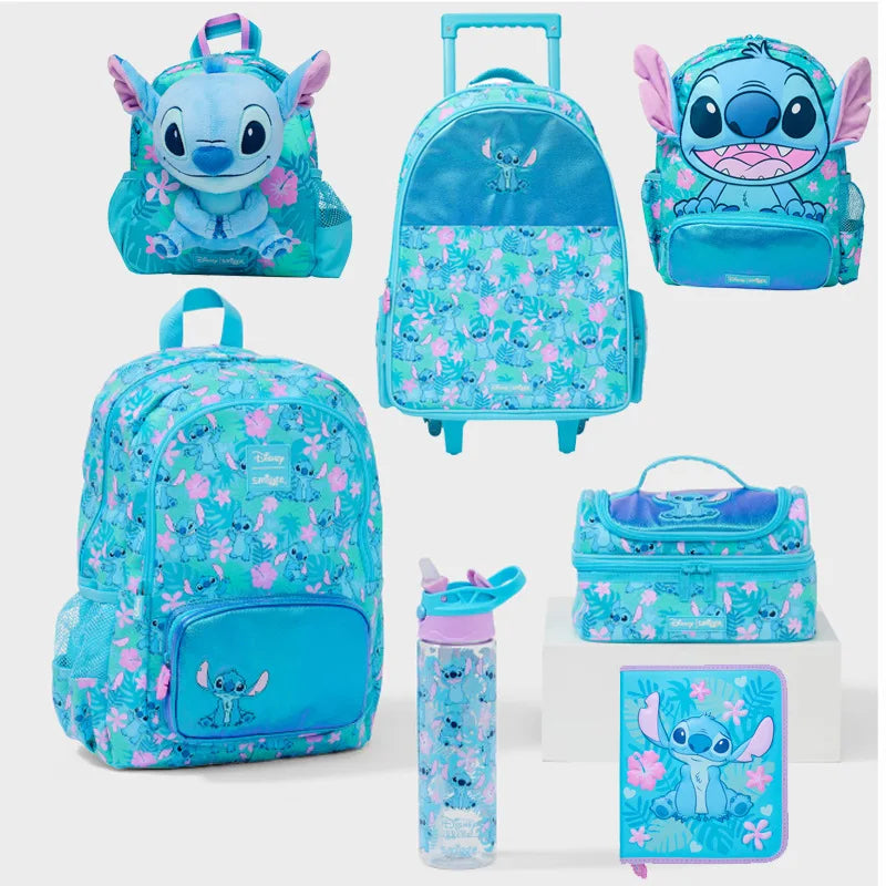 7PCS Genuine Australia Stitch Kawaii Set — Children’s School Backpack, Lunch Bag & Water Cup, Double Shoulder Bag for Girls, Gift Set
