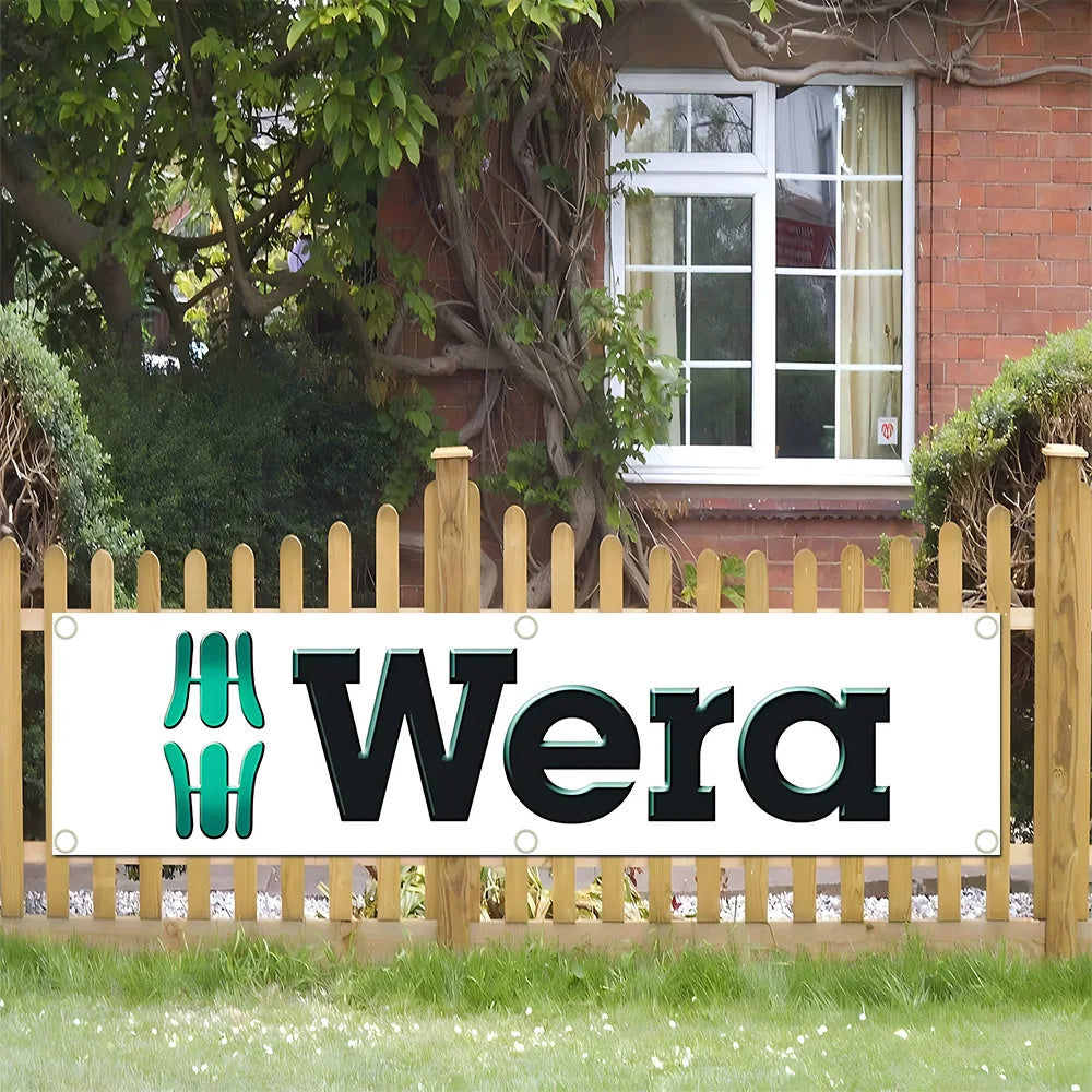 60x240cm WeraS Tools Garage Banner - Polyester Wall Tapestry with Brass Grommets for Indoor & Outdoor Decor