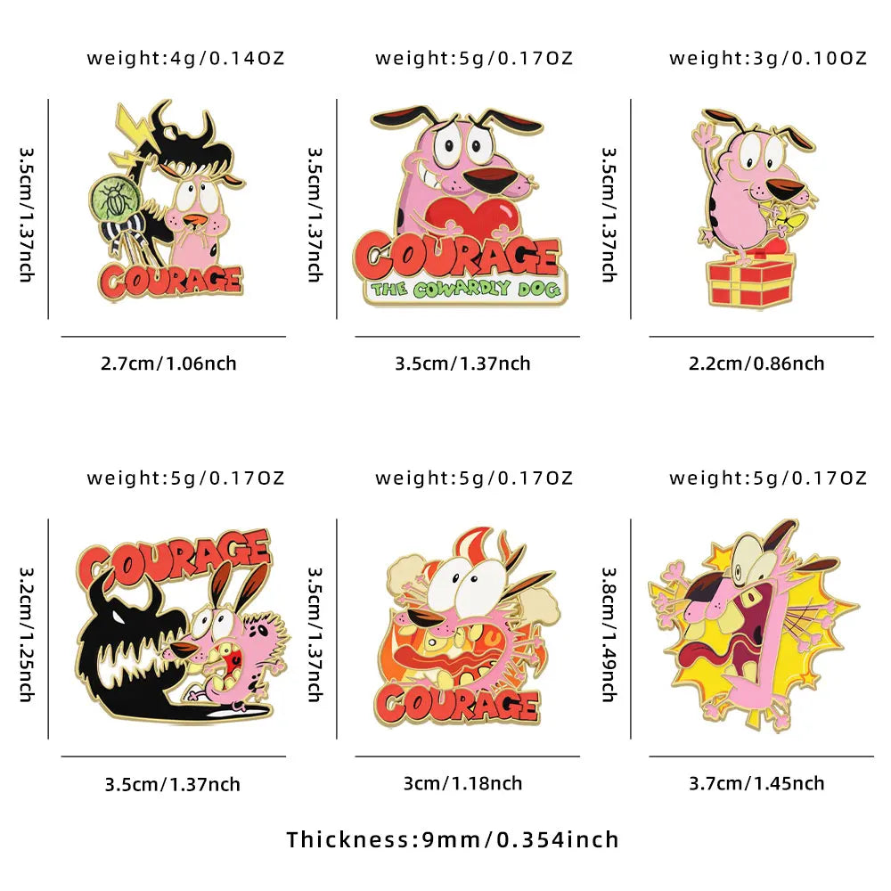 Anime Hero Dog Enamel Pins - 6-Piece Metal Lapel Brooch Set for Backpacks & Gifts