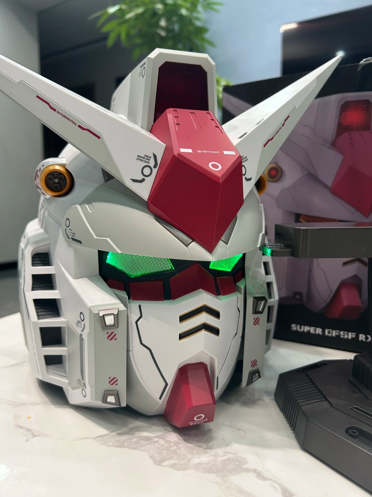 Vol.1 RX-78-02 Cyberpunk Helmet – 1:1 Mech Robot Mask with Touch Control Light, Cosplay Costume & Halloween Toy Gift for Kids