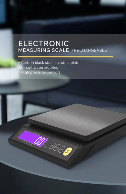 5kg/0.1g and 10kg/1g Digital Electronic Kitchen Scale, LCD Display, Fully Waterproof Stainless Steel Weighing Tool for Baking