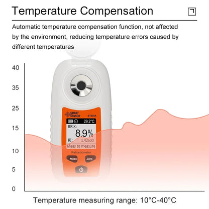 Digital LCD Brix Refractometer - 0–35% Sugar Content Meter for Fruit Juice & Beverage Testing