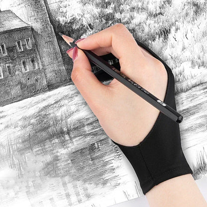 S/M/L Two-Finger Drawing Gloves - Anti-Touch and Anti-Fouling for Tablet, Digital Board, and Oil Painting Art Supplies