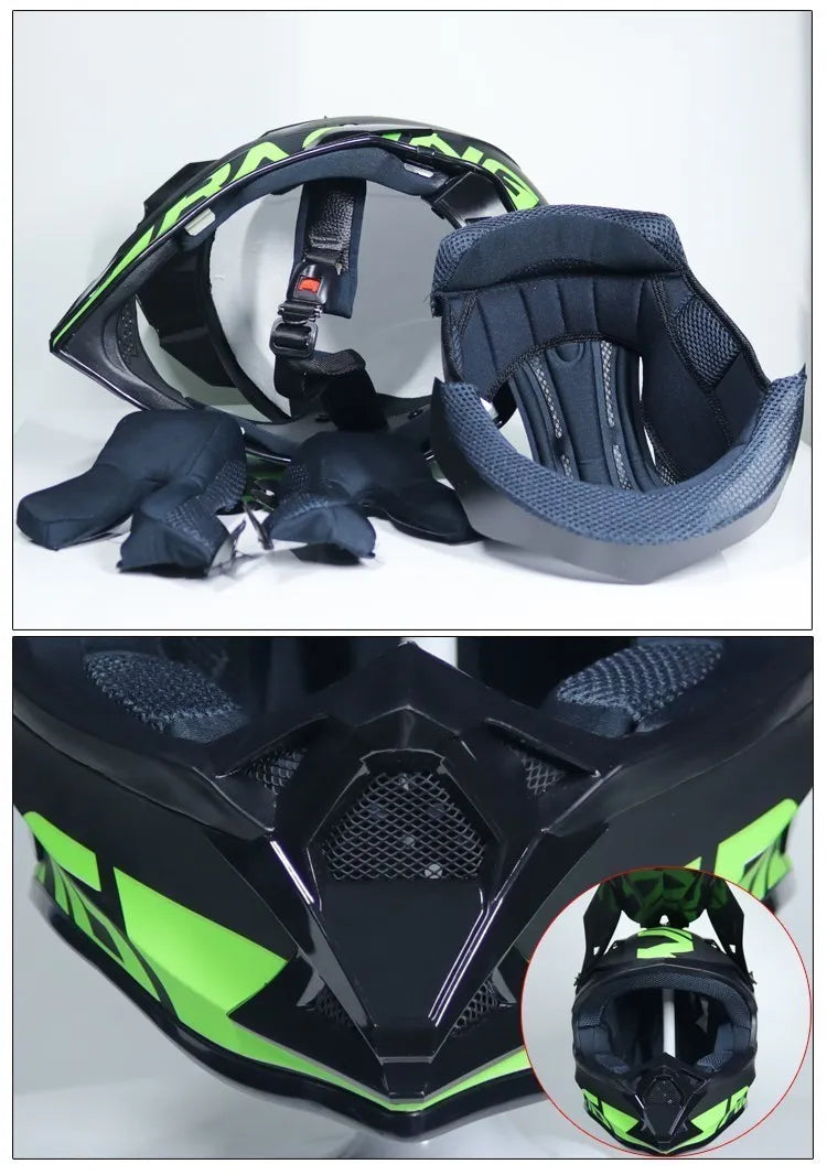 Off-Road Motorcycle Helmet - Bicycle Downhill AM DH Mountain Bike Casco, Cross & Motocross Safety Helmet