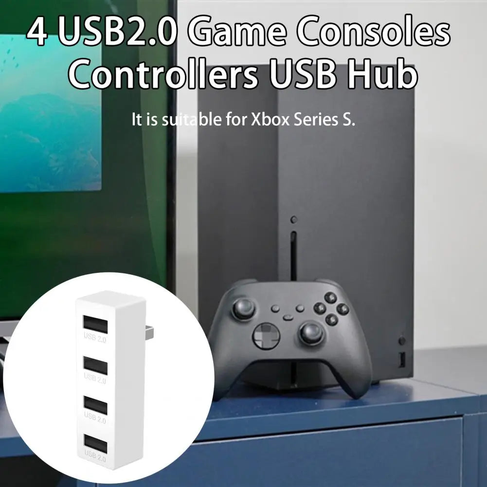 4-in-1 USB Expansion Dock for Xbox Series S — No Latency, Anti-Interference USB2.0 Hub for Game Consoles & Controllers