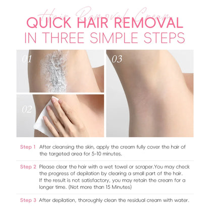 LAIKOU Hair Removal Cream for Men & Women — Painless Body & Intimate Area Epilator with Hair Growth Inhibitor, 50g