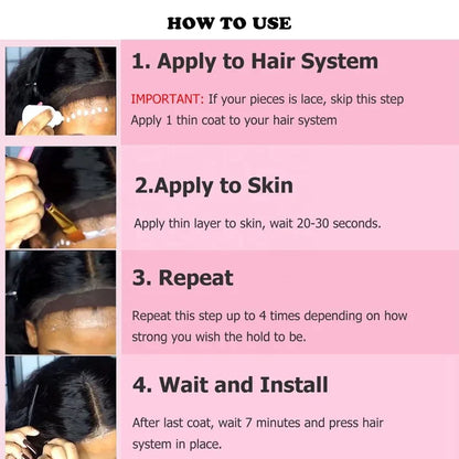 Plussign Lace Wig Glue with Remover – Super Strong Lace Adhesive & Hair Installation Kit for Wigs, Toupees, & Closures
