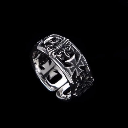 New Retro Cross Hip-Hop Punk Style Opening Ring for Men