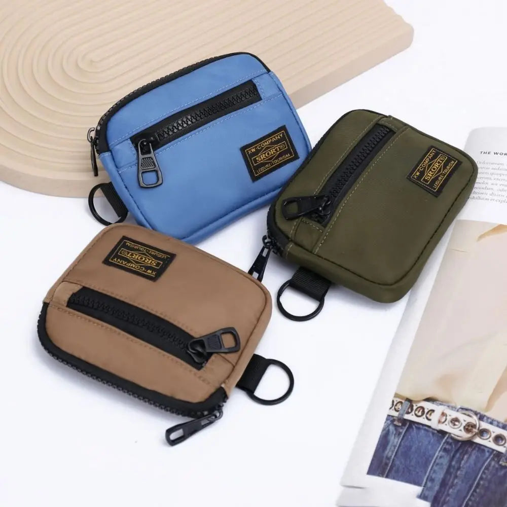 Casual Men's Coin Purse - Retro Canvas Zipper Wallet and Key Holder | Trendy Mini Handbag for Youth
