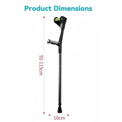 Lightweight Adjustable Aluminum Forearm Crutches for Adults — Foldable Elbow Crutch with Cuff for Walking