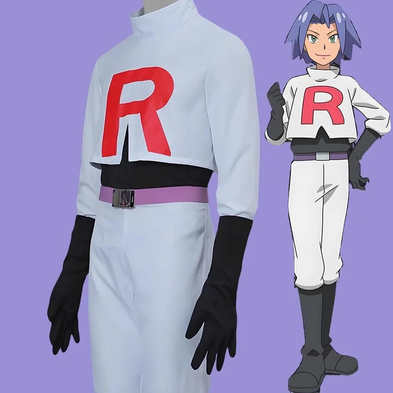 Anime Jessie & James Cosplay Costume – Team Rocket Full Set for Men & Women, Halloween Outfit