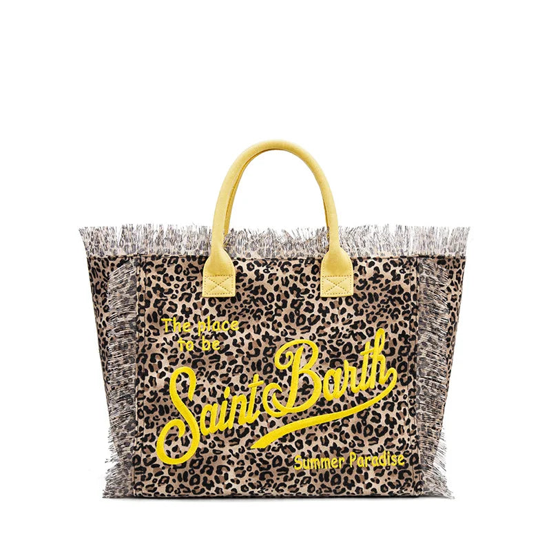 SAINT BARTH Autumn Winter Plush Towel Bag – Women’s Large Capacity Striped Casual Handbag with Tassel