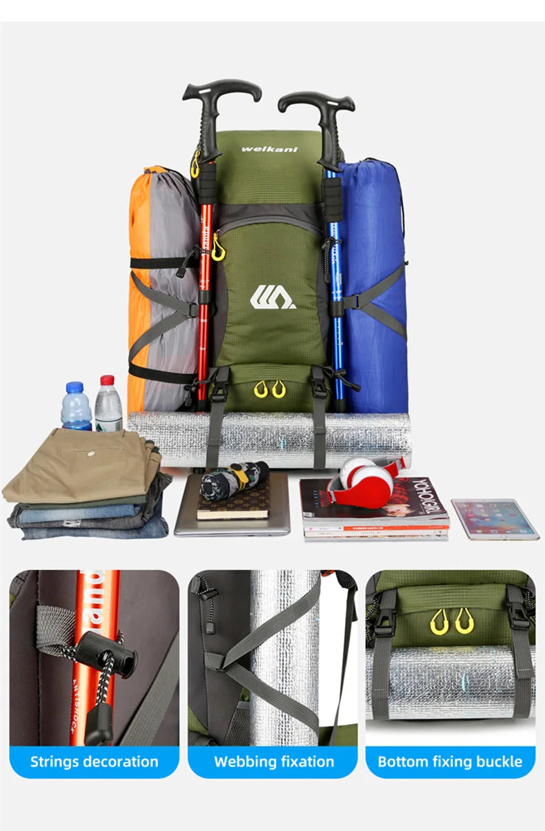 50L Travel Backpack for Men — Large Waterproof Hiking, Camping & Mountaineering Rucksack, Outdoor Sports Luggage Bag
