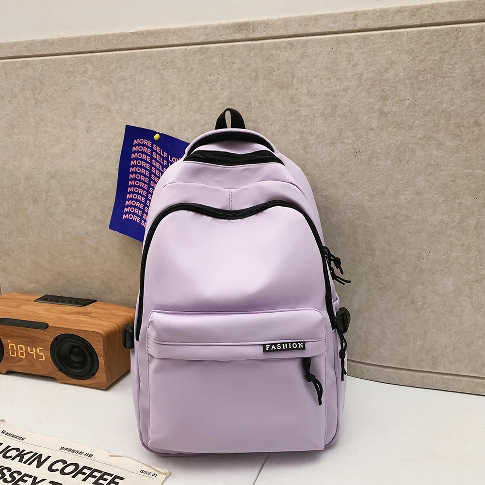 Large Capacity Black Backpack | Solid Color School & Travel Bag for High School & Middle School Students