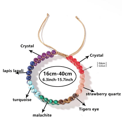 Women's Double Layer Boho Anklet - 7 Chakra Turquoise Beaded Beach Jewelry