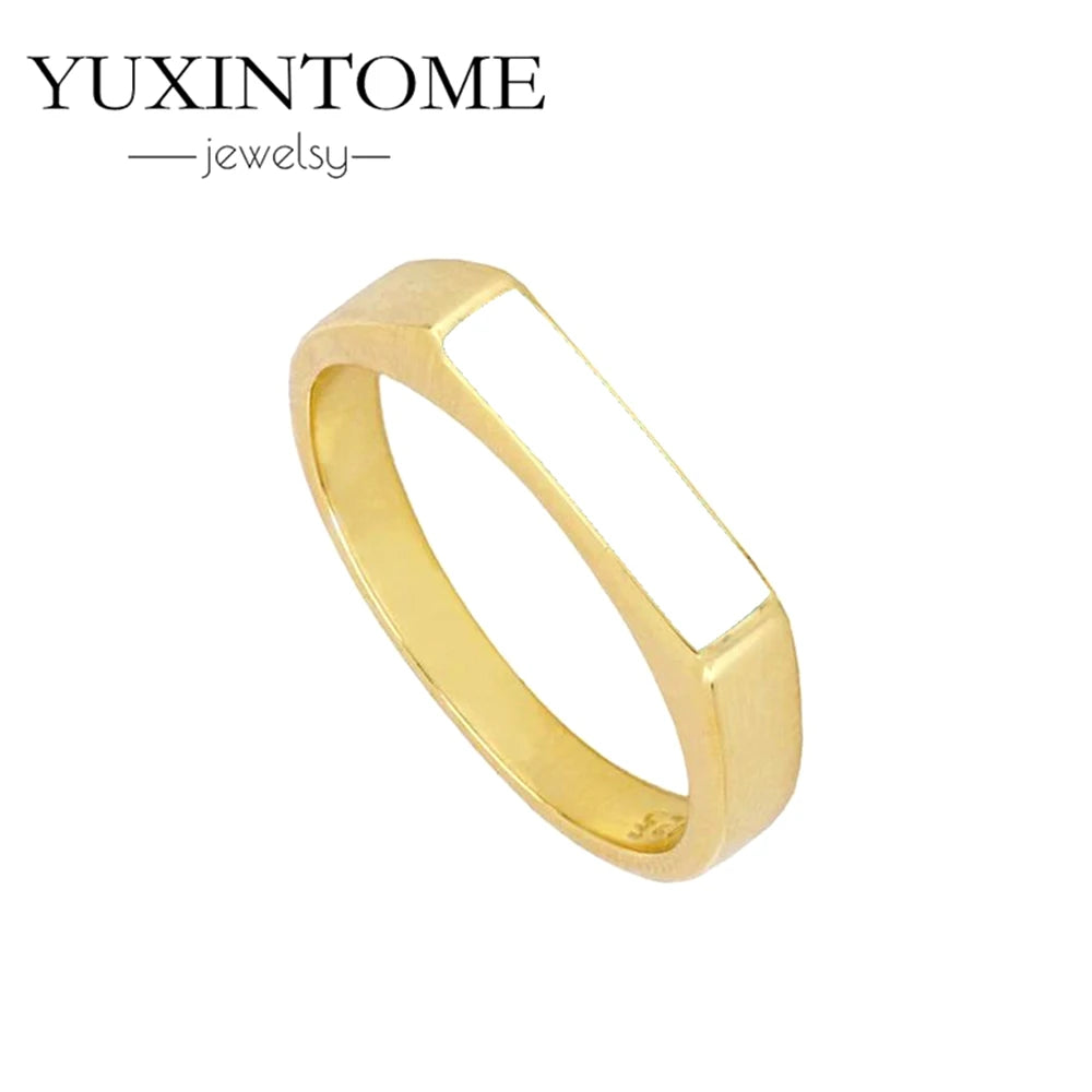 24K Gold-Plated & Silver Enamel Ring – Slim Round Women's Luxury Zircon CZ Ring in Green, Purple, Pink for Wedding & Anniversary