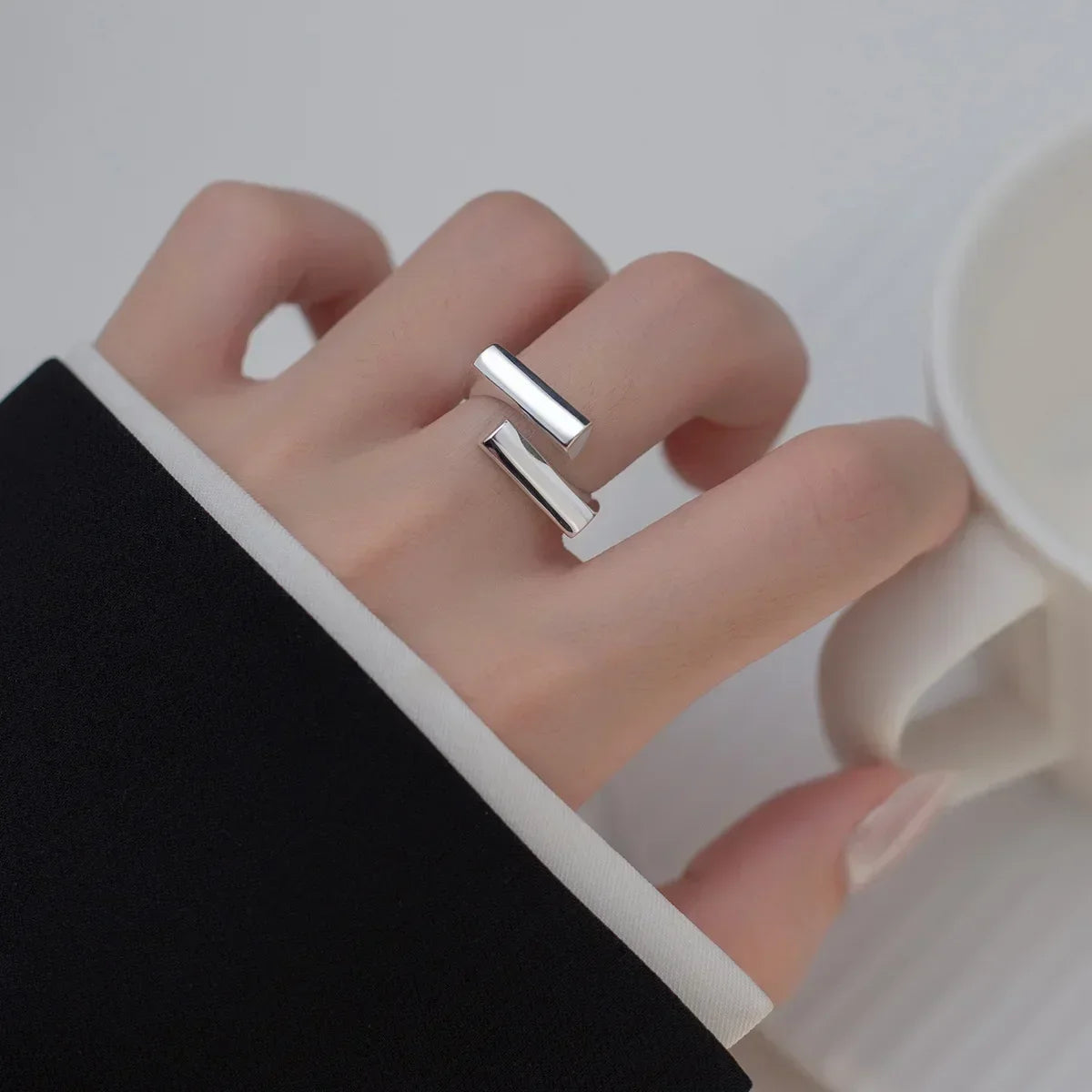 925 Sterling Silver Open Ring - Simple Vintage Handmade Finger Jewelry for Women, Party & Everyday Wear