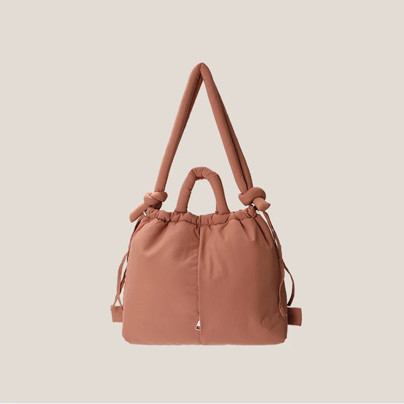 2023 Casual Nylon Padded Tote Bag – Soft Puffer Shoulder & Crossbody Handbag for Women, Large Capacity Vintage Design