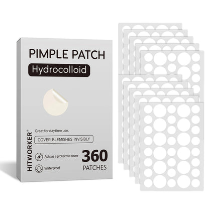 360PCS Invisible Acne Patches - Hydrocolloid Pimple Spot Cover Stickers for Skin Care