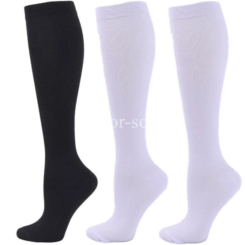3 Pairs Knee High Compression Socks – Anti-Fatigue Support Stockings for Varicose Veins, Pain Relief & Sports Recovery (Men & Women)
