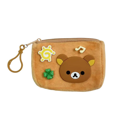 Kawaii Rilakkuma Plush Coin Purse - Portable Cartoon Keychain & Backpack Decoration Gift