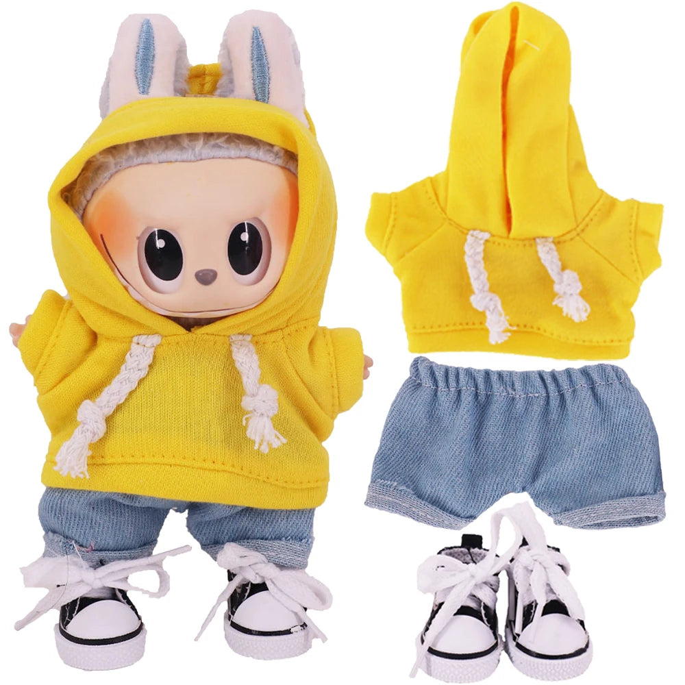 Labubu 17cm Doll Clothes Set — Plush Doll Accessories for Girls’ Birthday & Christmas Gifts