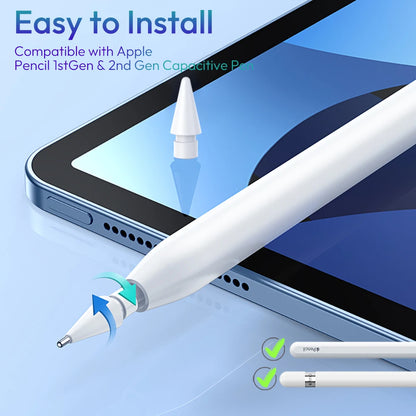 Replacement Tips for Apple Pencil 1st/2nd Gen – Upgraded Durable Nibs for iPad Pro Pencil