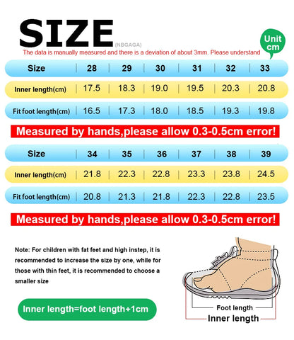 Kids Sport Casual Shoes — Leather Sneakers for Girls & Boys (Ages 5-16), Outdoor Running, Soft Sole, Anti-Slip Walking Footwear