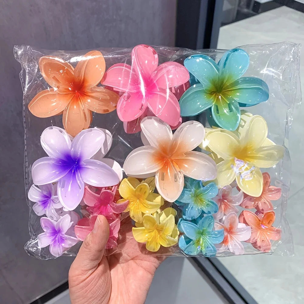 18Pcs Egg Flower Hair Clips | Gradient Candy Color Flowers, Shark Clips for Daily Ponytail Styling