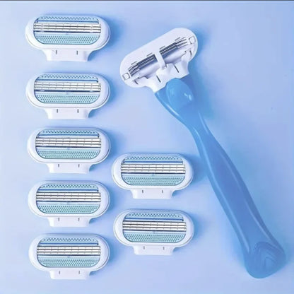 Women’s 3-Layer Manual Razor – Replaceable Head Shaver for Armpit, Leg & Bikini Hair Removal