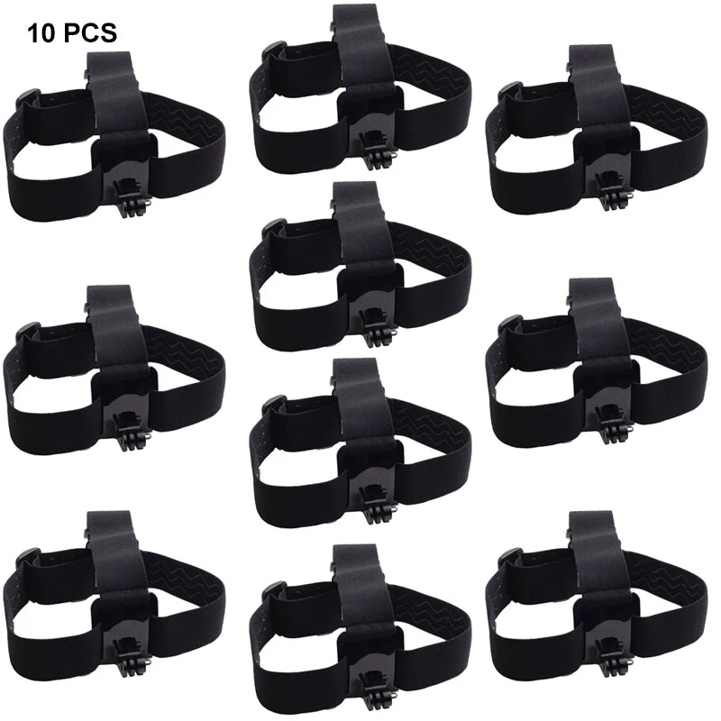 Action Camera Head Strap Mount - Adjustable Headband Holder for GoPro, SJCAM, AKASO, Insta360 and DJI Osmo Action Cameras