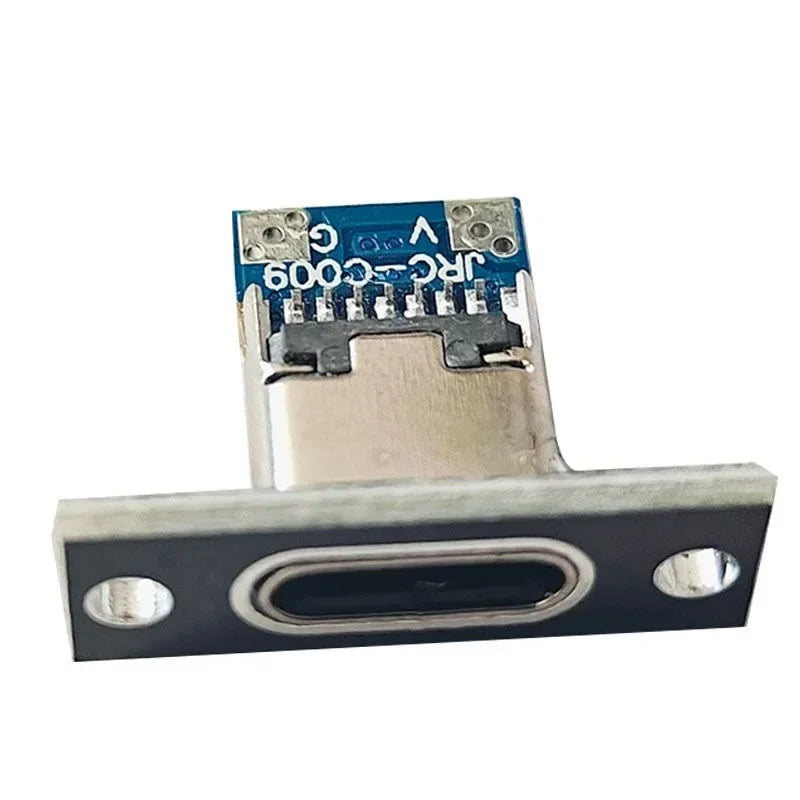 USB Type-C Charging Port Connector - 2Pin 4Pin Female Jack with Fixing Plate for Device Repair (1-20PCS)