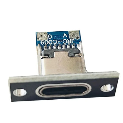 USB Type-C Charging Port Connector - 2Pin 4Pin Female Jack with Fixing Plate for Device Repair (1-20PCS)