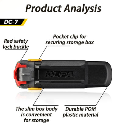 DC-7 Blade Storage & Disposal Box - Portable Safety Organizer for Thin Art Blades and Blade Handling